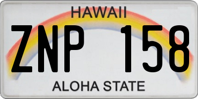 HI license plate ZNP158