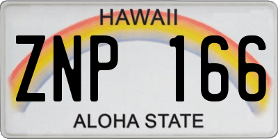 HI license plate ZNP166
