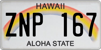 HI license plate ZNP167