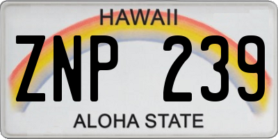 HI license plate ZNP239
