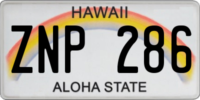 HI license plate ZNP286