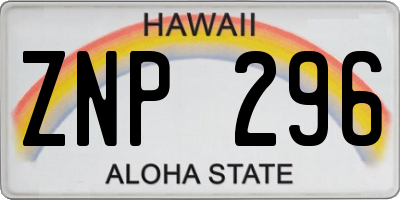 HI license plate ZNP296
