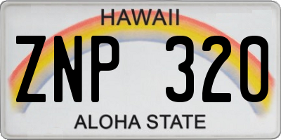 HI license plate ZNP320