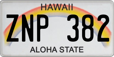 HI license plate ZNP382
