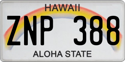 HI license plate ZNP388