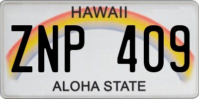 HI license plate ZNP409
