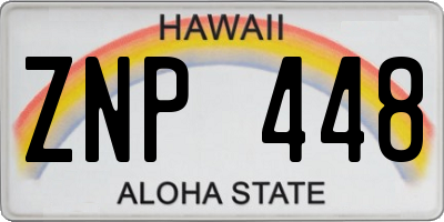 HI license plate ZNP448