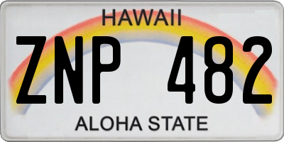 HI license plate ZNP482