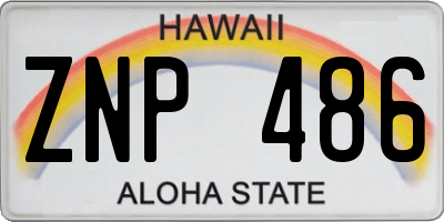 HI license plate ZNP486