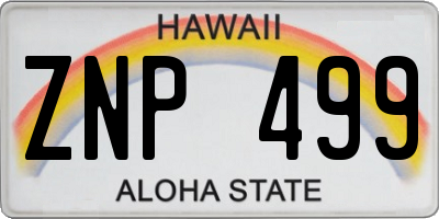 HI license plate ZNP499