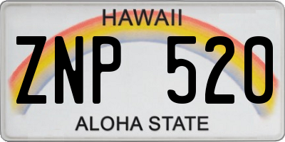 HI license plate ZNP520