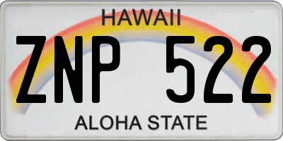 HI license plate ZNP522