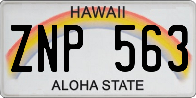 HI license plate ZNP563