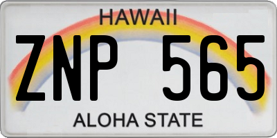 HI license plate ZNP565