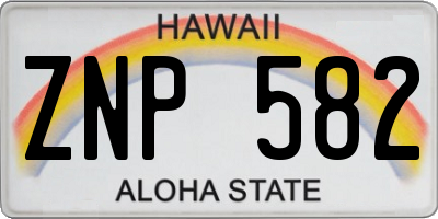 HI license plate ZNP582