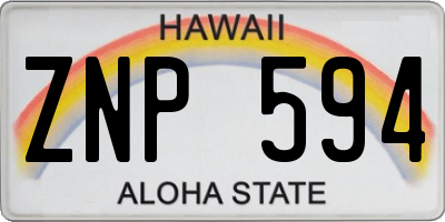 HI license plate ZNP594