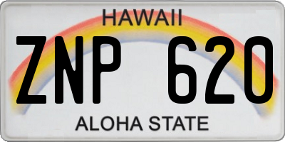 HI license plate ZNP620