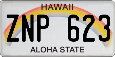 HI license plate ZNP623