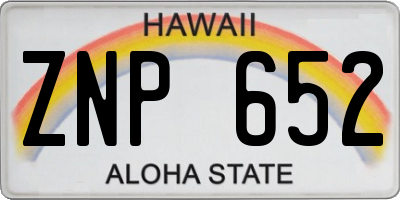 HI license plate ZNP652