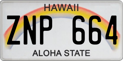 HI license plate ZNP664
