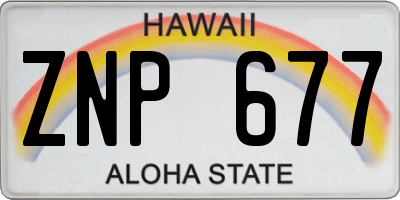 HI license plate ZNP677