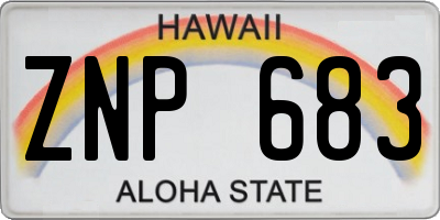 HI license plate ZNP683