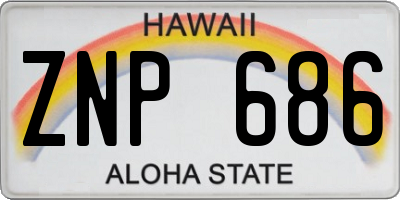 HI license plate ZNP686