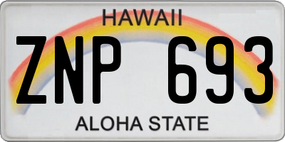 HI license plate ZNP693