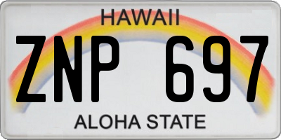 HI license plate ZNP697