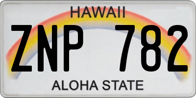 HI license plate ZNP782