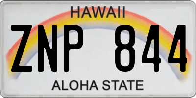 HI license plate ZNP844