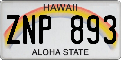 HI license plate ZNP893