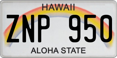 HI license plate ZNP950