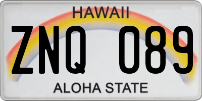 HI license plate ZNQ089