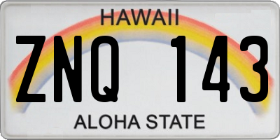 HI license plate ZNQ143