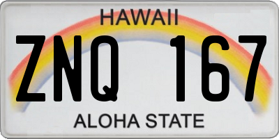 HI license plate ZNQ167