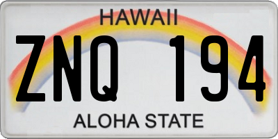 HI license plate ZNQ194