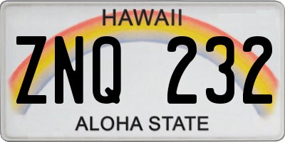 HI license plate ZNQ232