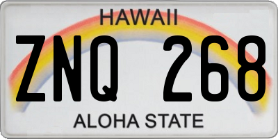 HI license plate ZNQ268