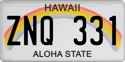 HI license plate ZNQ331