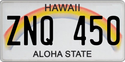 HI license plate ZNQ450