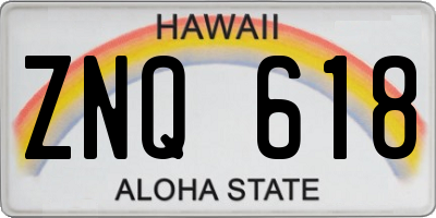 HI license plate ZNQ618