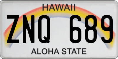 HI license plate ZNQ689