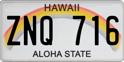 HI license plate ZNQ716