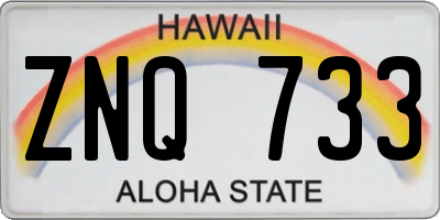 HI license plate ZNQ733