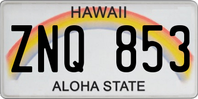 HI license plate ZNQ853