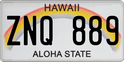 HI license plate ZNQ889