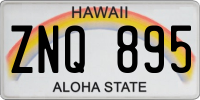 HI license plate ZNQ895