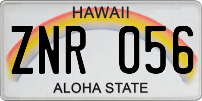 HI license plate ZNR056