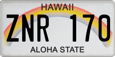 HI license plate ZNR170